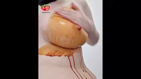 Lesbian Dom tortures perky nipples with needles