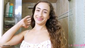 Brunette Glow-Up Queen took a shower