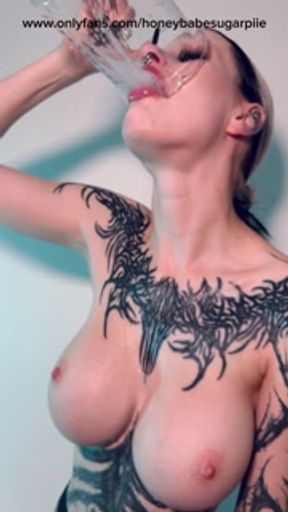 Deep Throat Fuck with Big Dildo and Sploshing with Saliva WAM