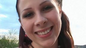 Busty MILF Sucks and Rides Thick Cock Poolside