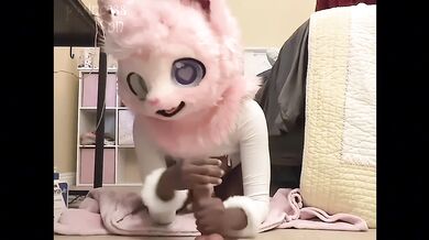 Fuzzy fursuit daddy makes me beg for attention