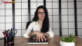 Curly-haired Lady Boss Punishes Her Horny Secretary with a Sensual Foot Worship