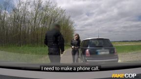 Fake Cop - Nerdy Perky Tit Driver Creampied by Cop
