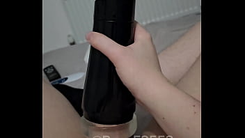 Fucking my step bros fleshlight with my big uncut dick