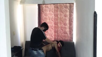 My boyfriend fucks me foursome while I eat his stepbrother's cock at the costume party