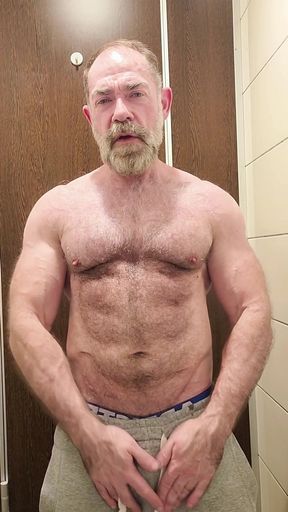 Hairy Muscle Guy Shows off and Jerks off