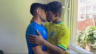 Two Latinos enjoying each other'_s bareback in Rio