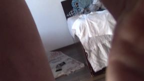 Sexy woman doing housework naked. Brunette, hairy pussy, big ass, big tits.