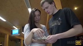 HUNT4K. Poor couple considers sex for money as a good solution