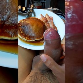 Big dick daddy serving you hot cum with morning breakfast