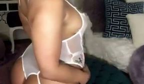 Maliah Michel in a See Through White Lingerie Teasing 1