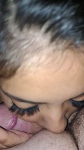 Here I'm sucking his dick sloppy and good.