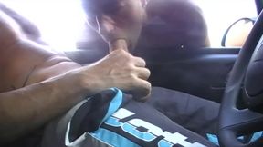Suck big dick in my car and fucked outdoor