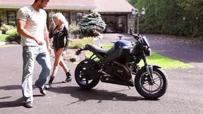 Risky Wet Motorcycle Fuck Outside