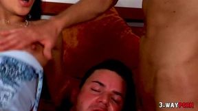 3 Way Porn Cindy Gold a Huge tits Brunette is Getting Anal Pounded Intensely by Dennis, Richy in