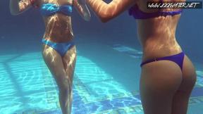 ”Hot Teen Mia & Lina unveil their outer hotness to you all”