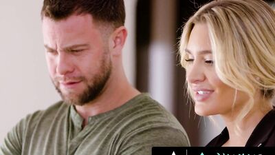 NURU MASSAGE - Gorgeous Blonde Ella Reese Gets Her Pussy Fucked While She Tries Nuru With Her BF