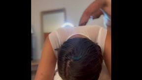 Amelia getting fucked by huge cucumber and cock???? front view