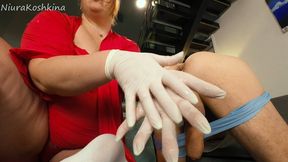 MILF Milking a Big Dick in Medical Gloves CUMSHOT