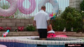 Busty latin tgirl Eva Maxim outdoor anal