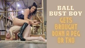 Ball Bust Boy Gets Brought Down A Peg