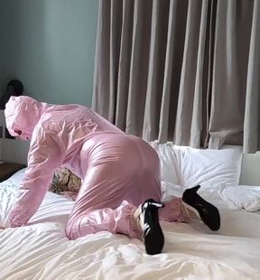 Sissy Pink Pvc Suit and Hood