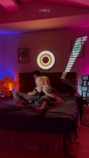 BACKSTAGE CAMERA - INTERRACIAL THREESOME WITH HOT LATINA TIED UP ON BED!