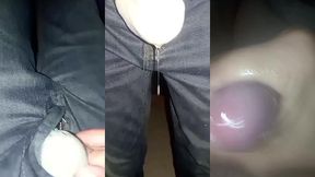 pantalones orinados con panal de tela y un dia lleno de delicia y pajas