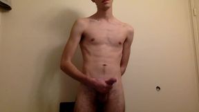 Cute Twink College Model Jerking Off His Big Dick