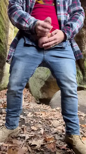 Ginger Dad and thick bearded boy fuck outdoors