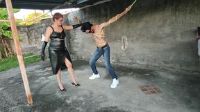 Kicking This Man's Balls Completely Tied up