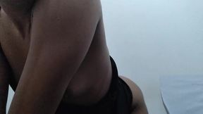 Hot cute girl squinting ???? fingering and playing with her pussy