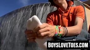 Adorable twinks tease for a cum filled climax