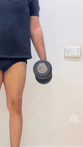 Model Morning Workout Session In One Piece Black Swimsuit   Clip 1