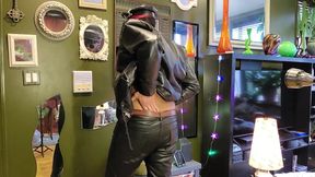 Kennie Jai Jerks off in Leather and Cums Huge for You!!