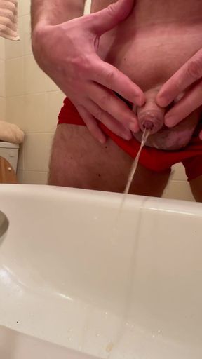 Peeing in the Sink.