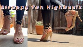 Shoeplay -- Strappy Tan Highheels