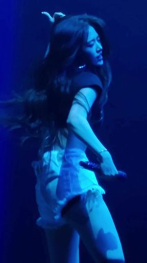 Blonde singer on stage