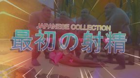 японская шоу-игра 精子の海 толстые мужики кончают на писающую девушку