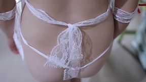 bokep indo terbaru Indonesian girl wearing white lingerie and satin panties masturbating