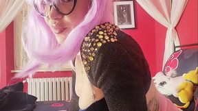 spanking and, oh no, I peed inside my very short and pink pants