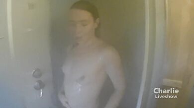 Charlie the French mom teases while getting her tiny tits played with