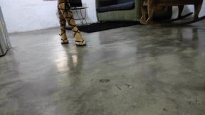 In the office she lets her high heels hang up (5)