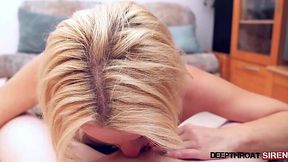 Blonde bombshell Nadia White POV sucks on monstrous cock