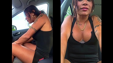 TS Angelique Monroe - Cum in a car
