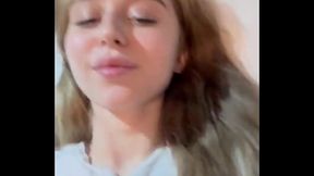 Amateur blonde babe shows off her sexy skinny body in a homemade solo vid
