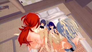 HOT FOURSOME WITH BAAL AND SARA - 4K GENSHIN IMPACT PORN