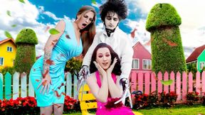 Two Busty Milfs Want Their Bushes Trimmed &mdash;  Big Titties and Naughty&#x1F608; Laughs (Edward Scissorhands Fun)
