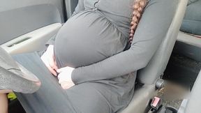 Pregnant Woman Enjoys Solo Pleasure in Her Car