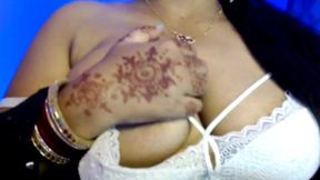 The *** Opened Her White Bra and Pressed Her Boobs with Pleasure